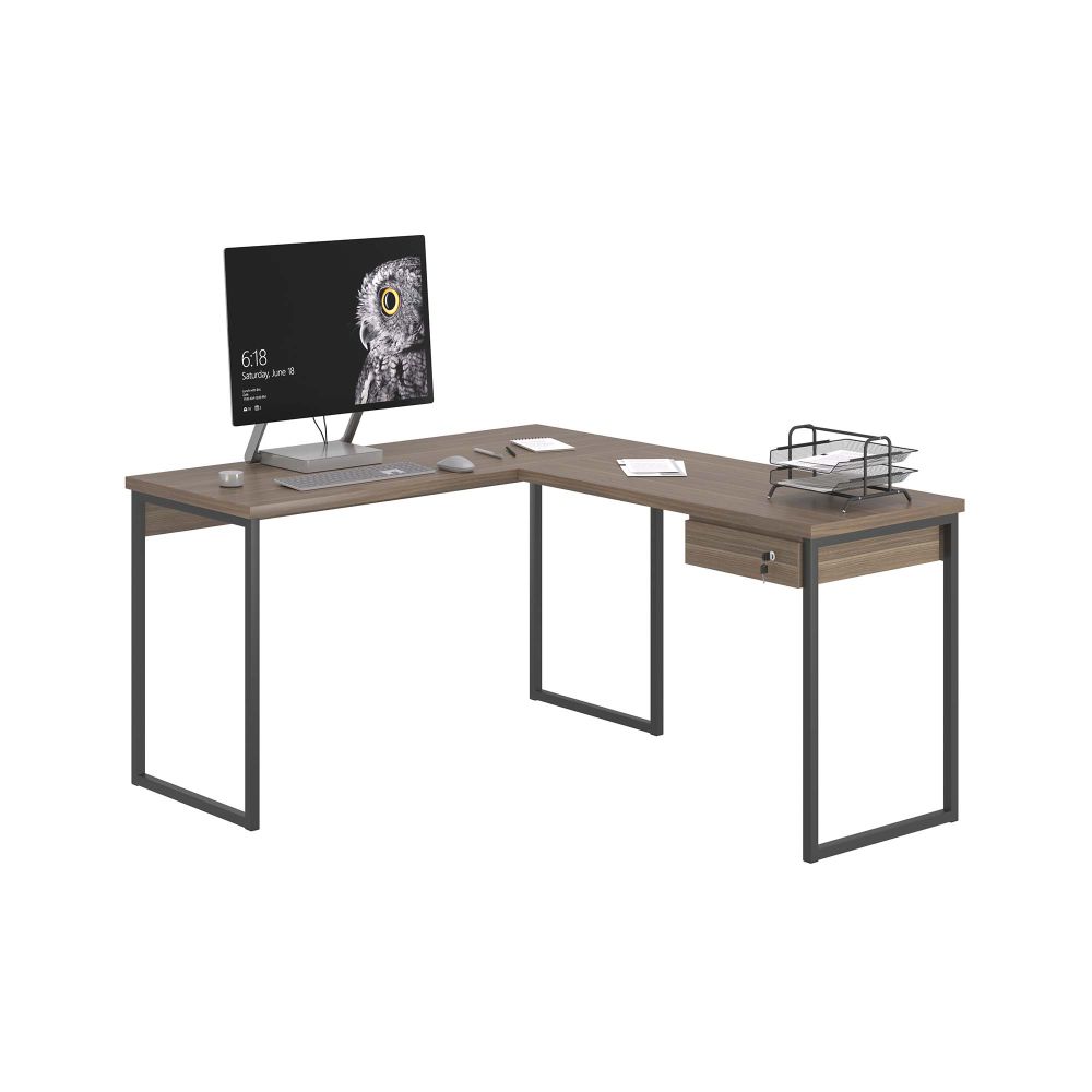 Mesa em L com 1 Gavetas Ferv Afarra