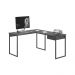 Mesa em L com 1 Gavetas Ferv Preto Onix