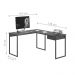 Mesa em L com 1 Gavetas Ferv Preto Onix