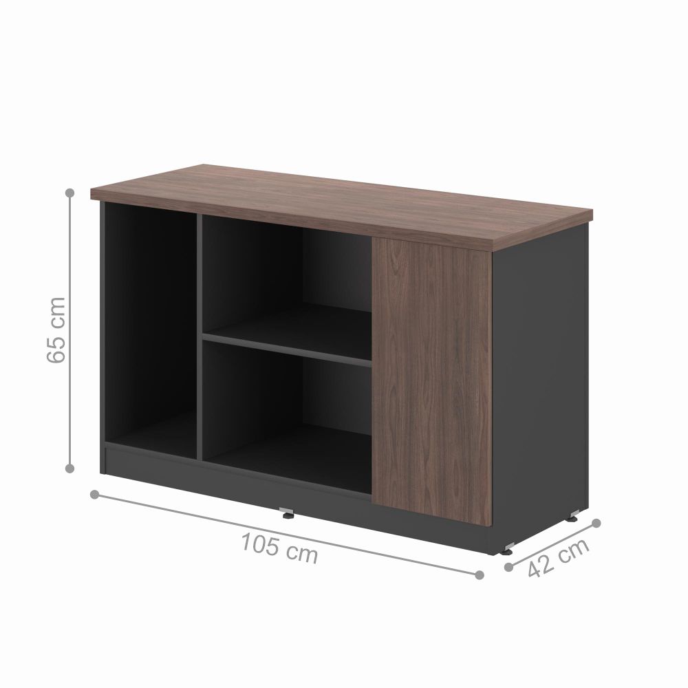 Mesa em L com Balcao Roxeon Freijó Preto