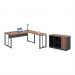 Mesa em L com Balcao Roxeon Noce Preto