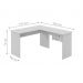 Mesa em L com Gaveta Mantel Branco