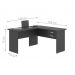Mesa em L com Gaveteiro Carper Preto Onix