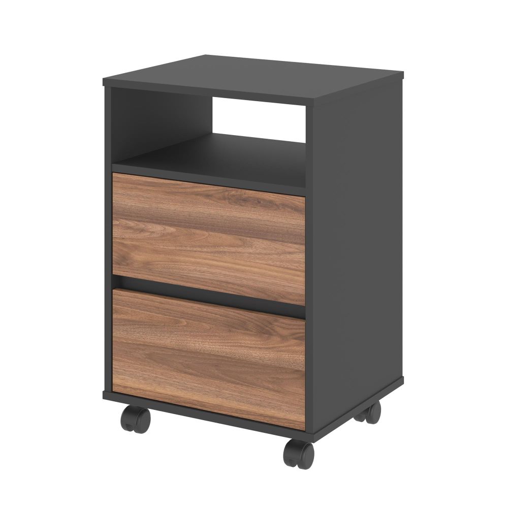 Mesa em L e Gaveteiro Ali Noce Preto