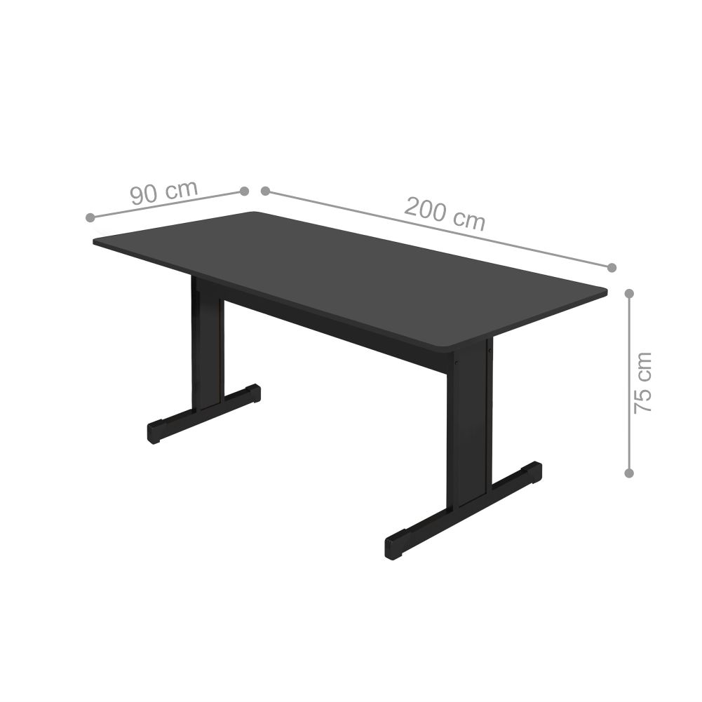 Mesa para Escritório 2000 Retan Preto Onix