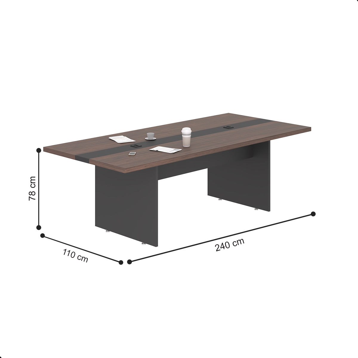 Mesa para Reunião 2,40 Cort Freijo Preto