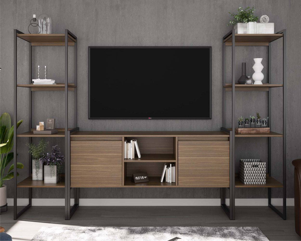 Rack 2 Portas com Estante Clean Affara