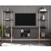 Rack para TV Estilo Industrial com Estante Preto Cobre