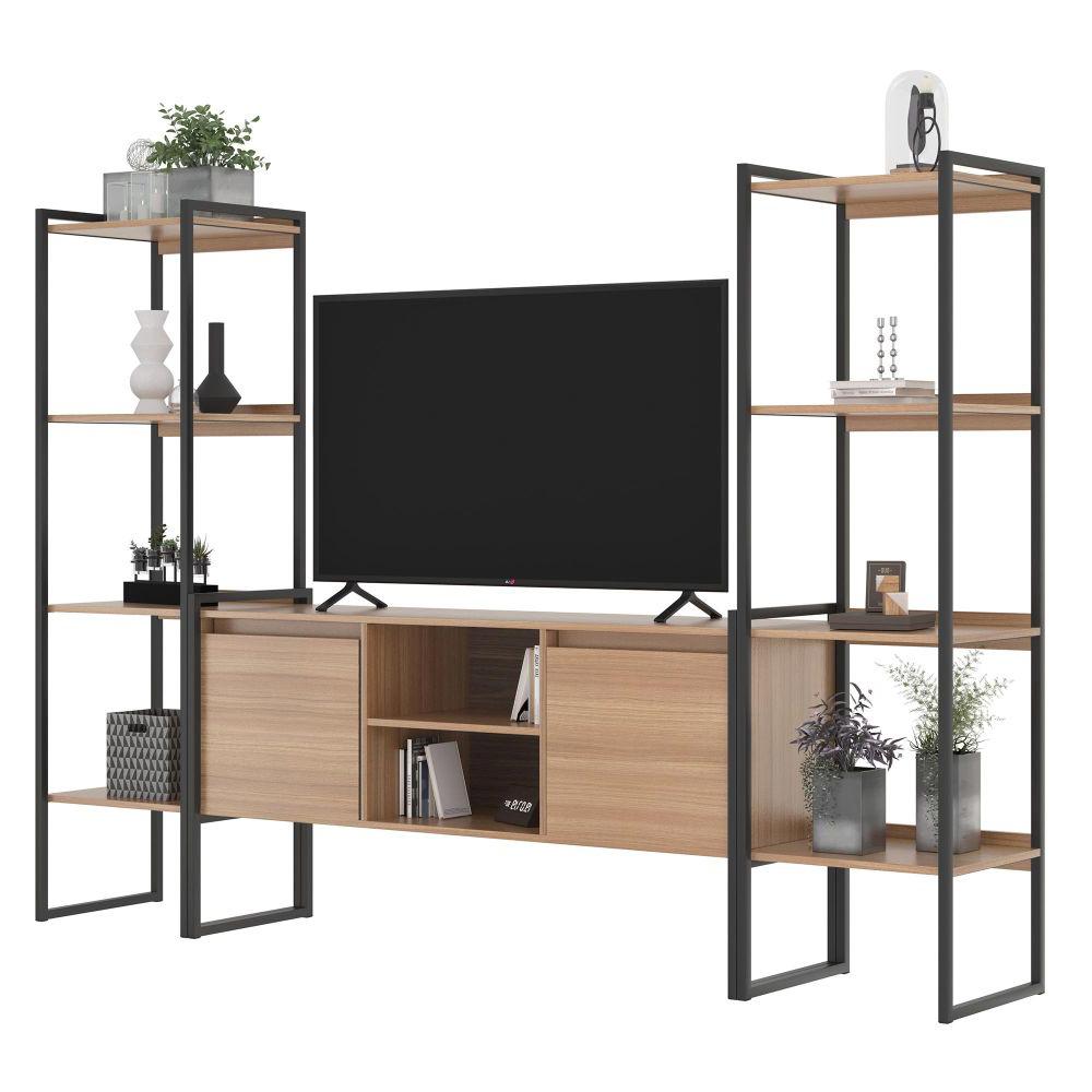 Rack para TV e Estante Estilo Industrial Moderno Montana