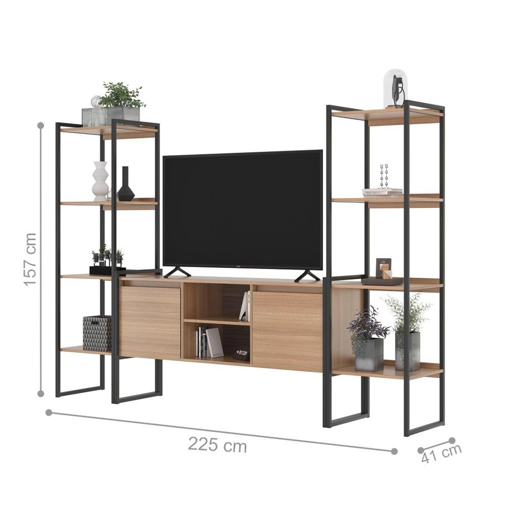 Rack para TV e Estante Estilo Industrial Moderno Montana