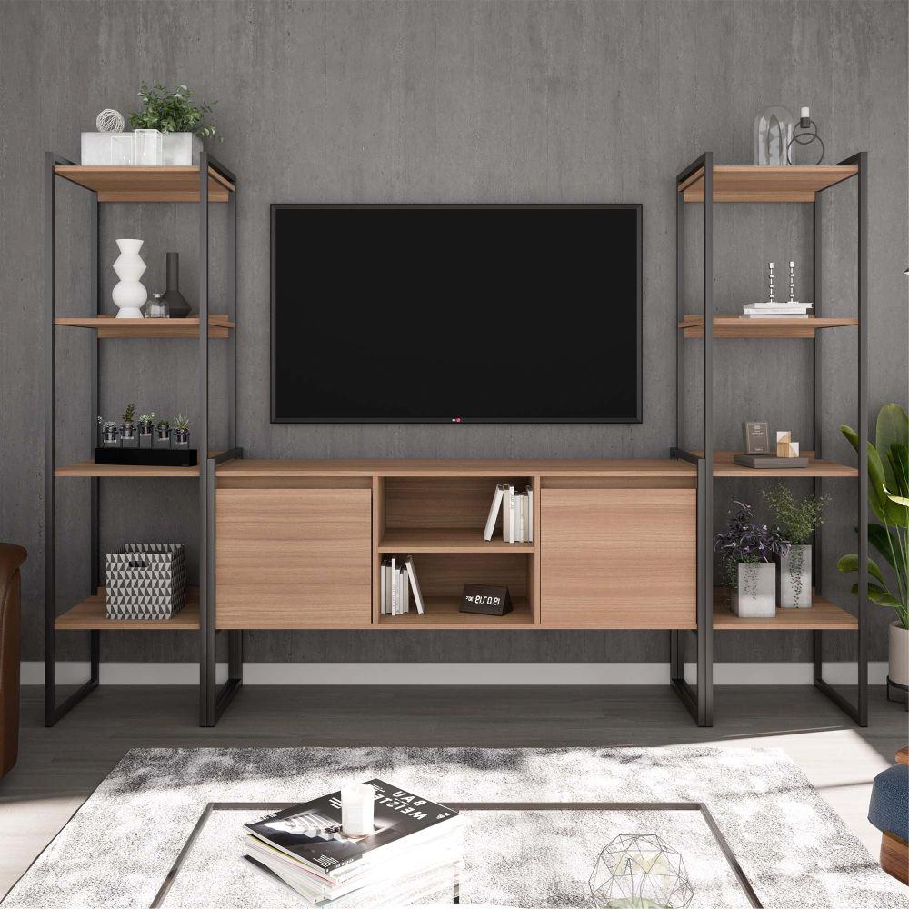 Rack para TV e Estante Estilo Industrial Moderno Montana