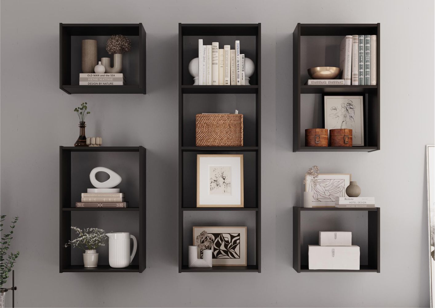 kit de 10 Nichos Romana Preto Onix