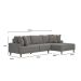 Sofá 5 Lugares Deli com Chaise Direito Tecido Cinza