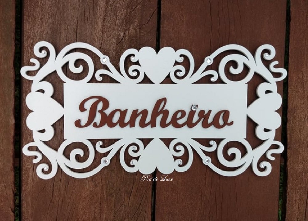 ENFEITE PLAQUINHA DE PORTA BANHEIRO Branco