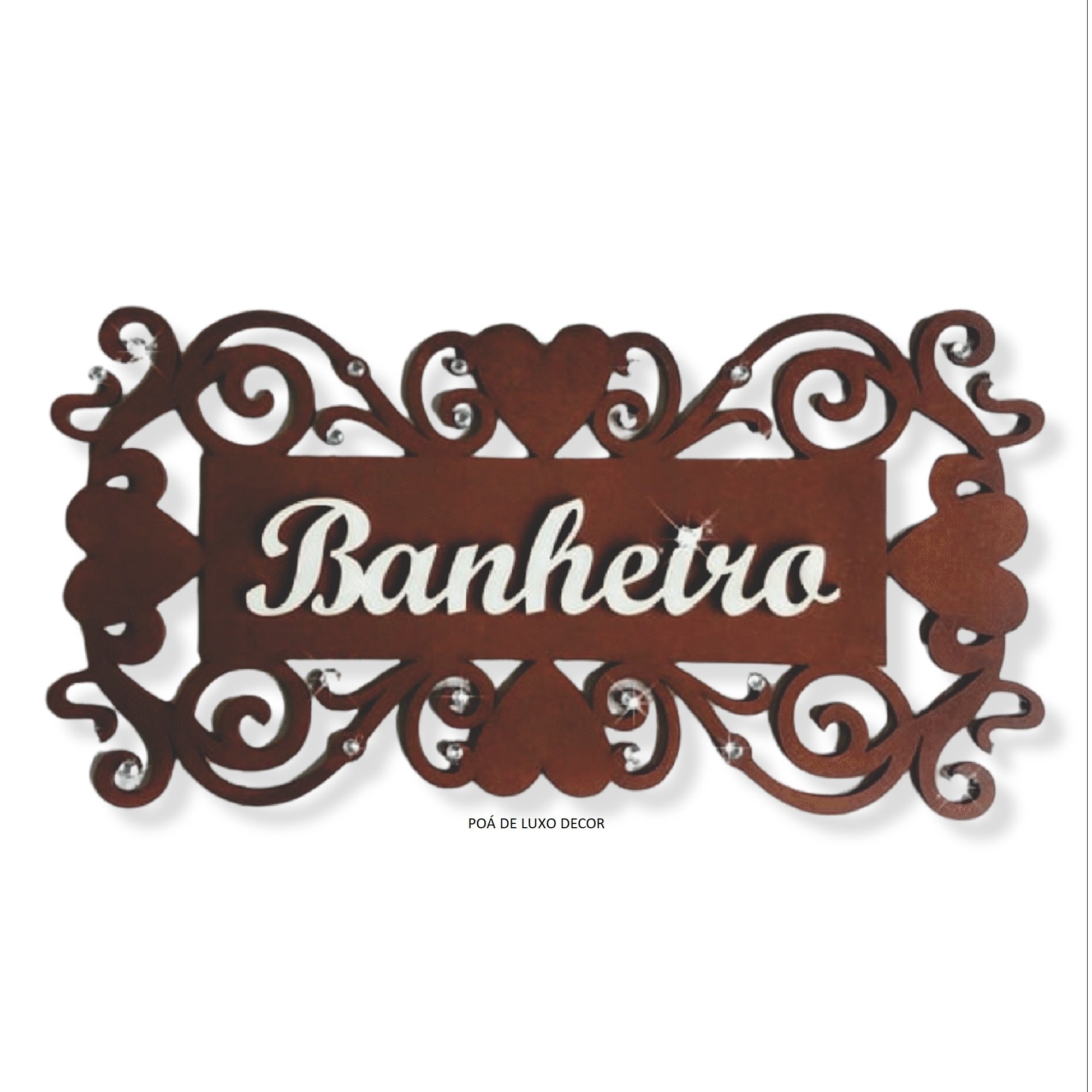 ENFEITE PLAQUINHA DE PORTA BANHEIRO Marrom