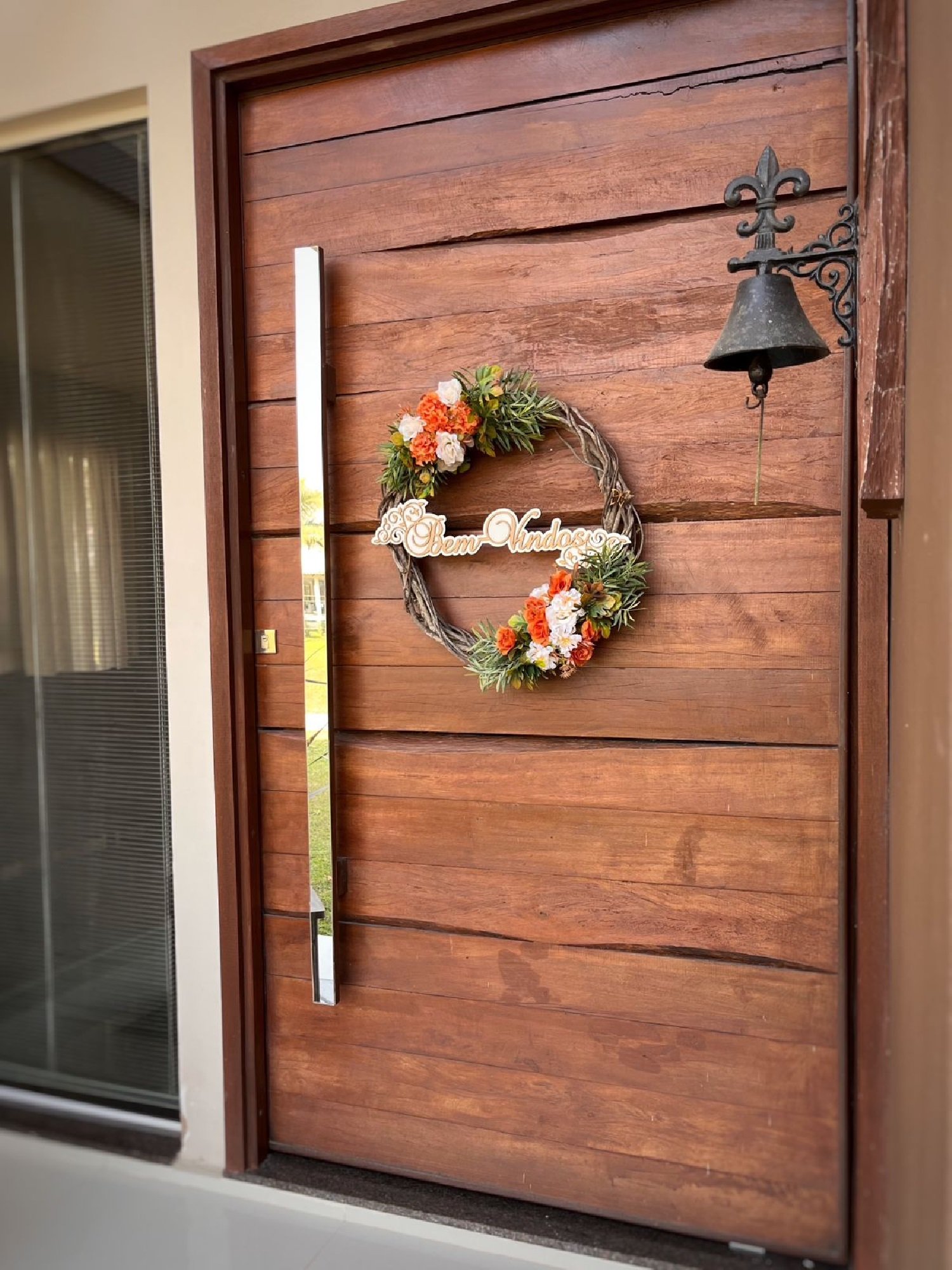 Enfeite de Porta de Entrada Guirlanda de Flores - 50cm