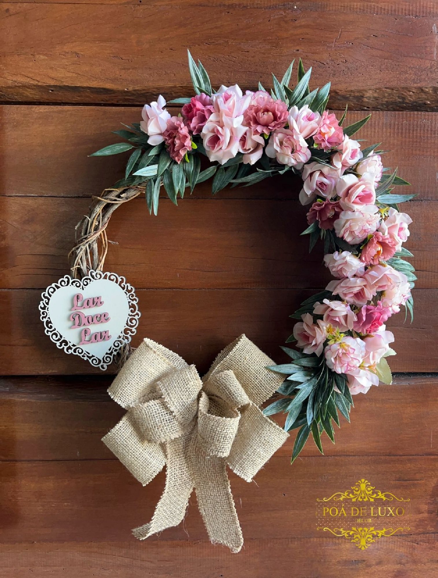 Enfeite de Porta de Entrada Guirlanda de Flores - 50cm