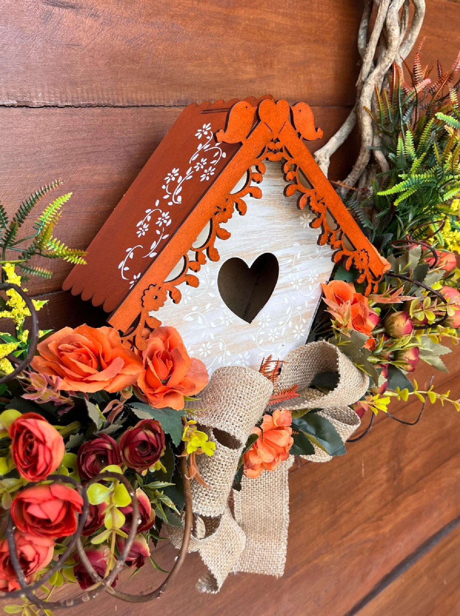Enfeite de Porta de Entrada Guirlanda de Flores - 70cm - Grande