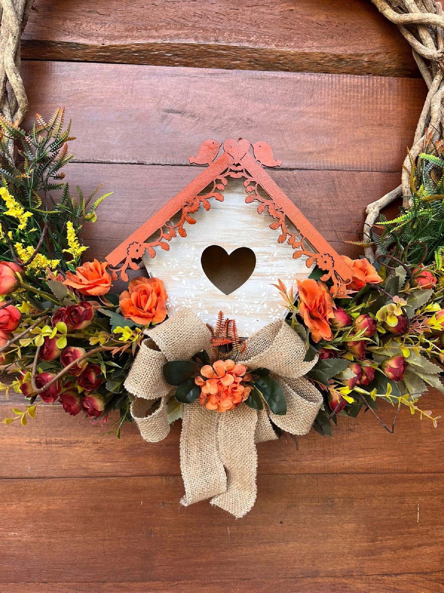 Enfeite de Porta de Entrada Guirlanda de Flores - 70cm - Grande