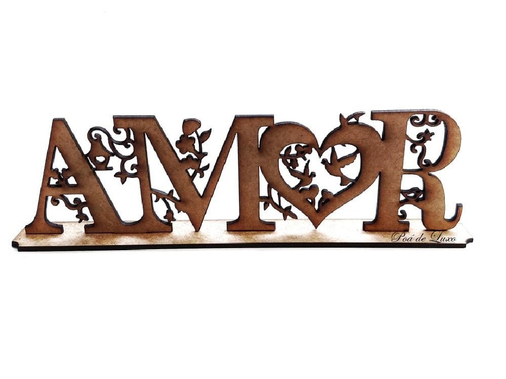 Palavra Decorativa em Mdf Cru- Amor