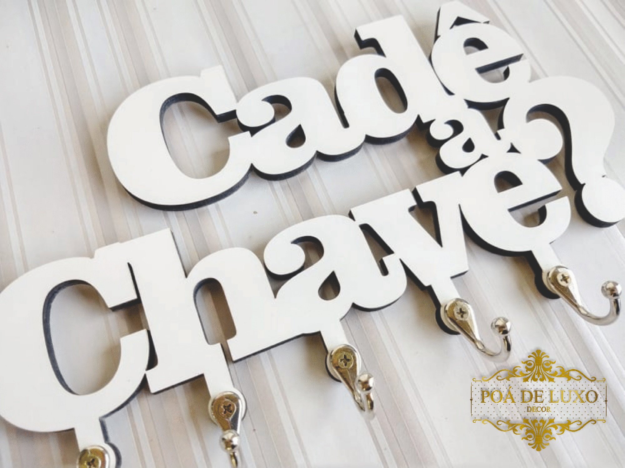 Porta Chaves de Parede Mdf Branco Moderno Criativo