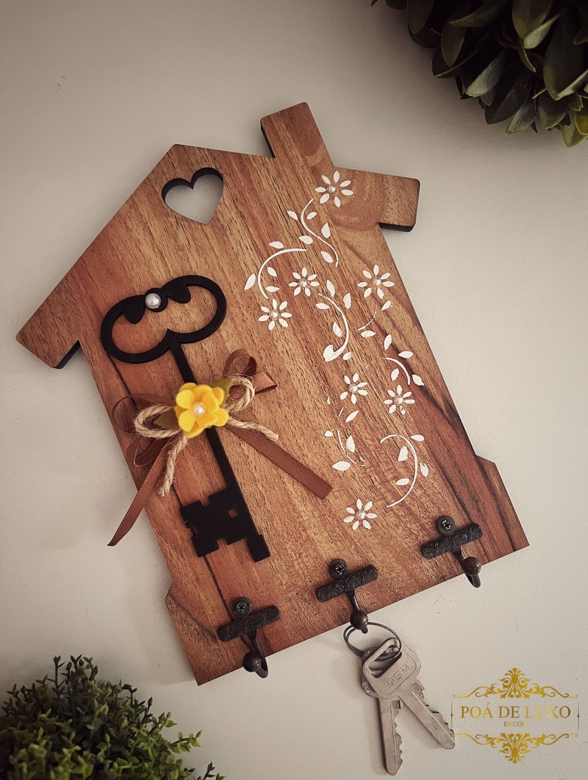 Porta-chaves de Parede Casinha Madeira Mdf