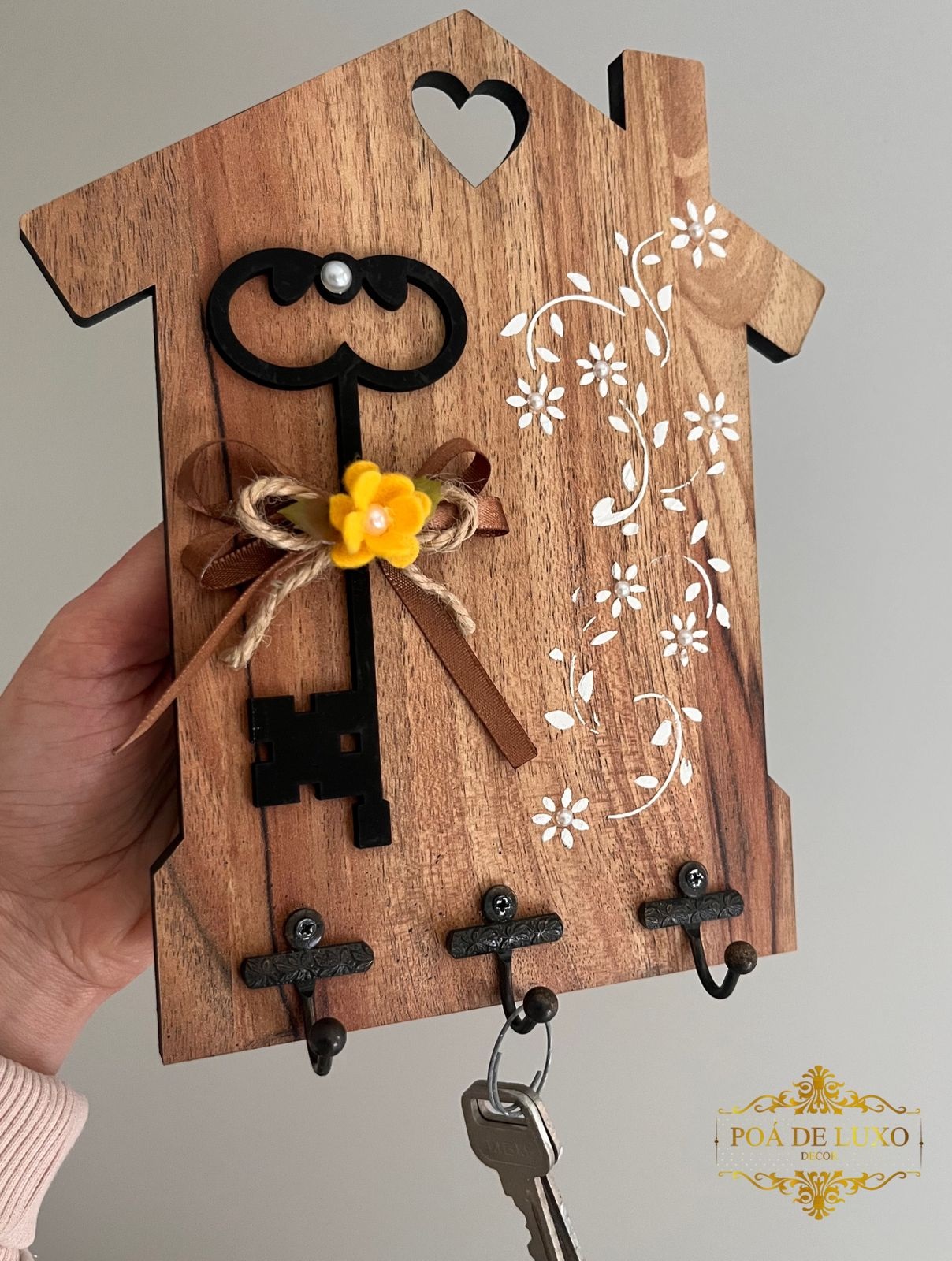 Porta-chaves de Parede Casinha Madeira Mdf