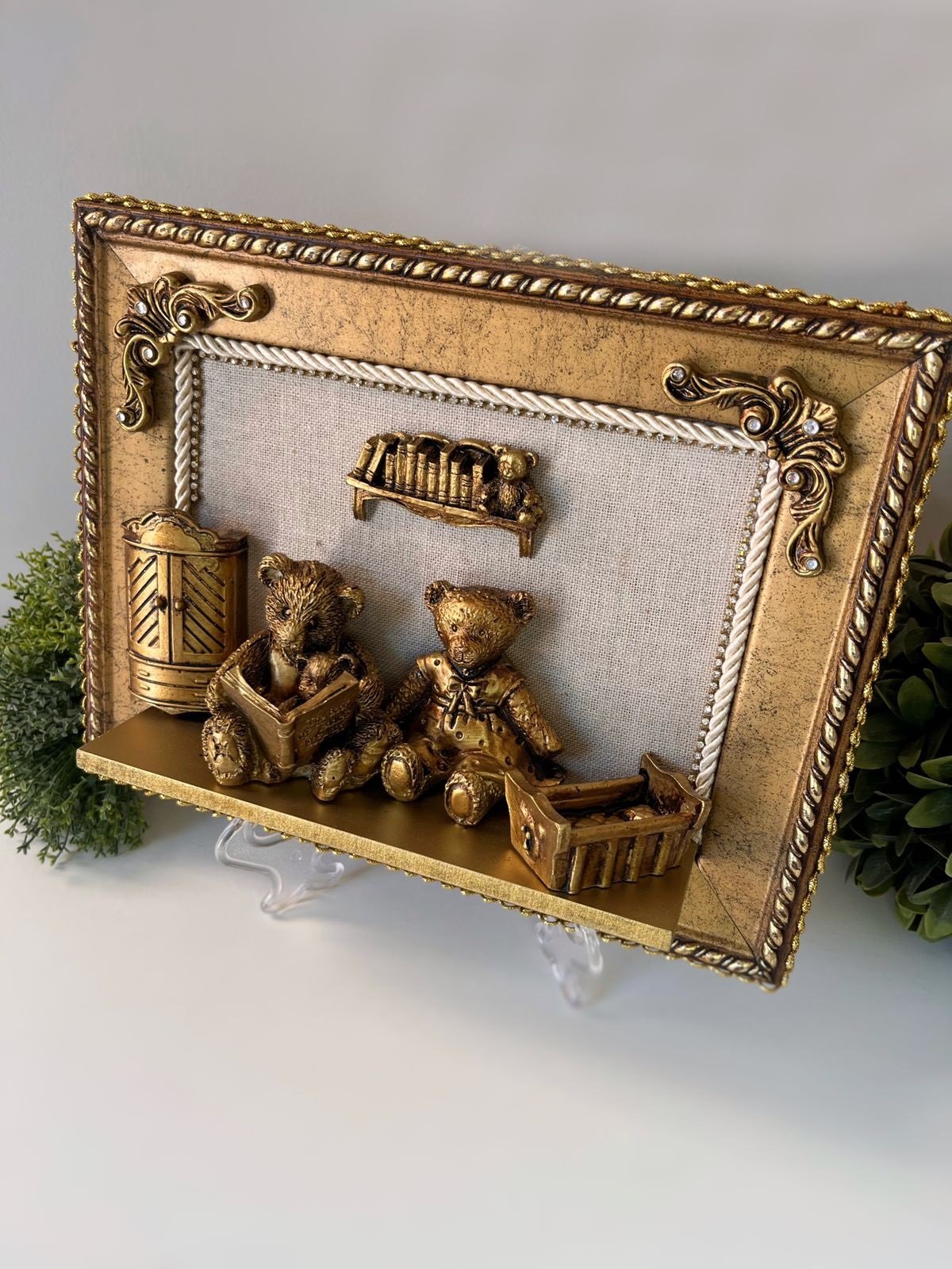Quadrinho Decorativo Infantil Família Ursinho Luxo