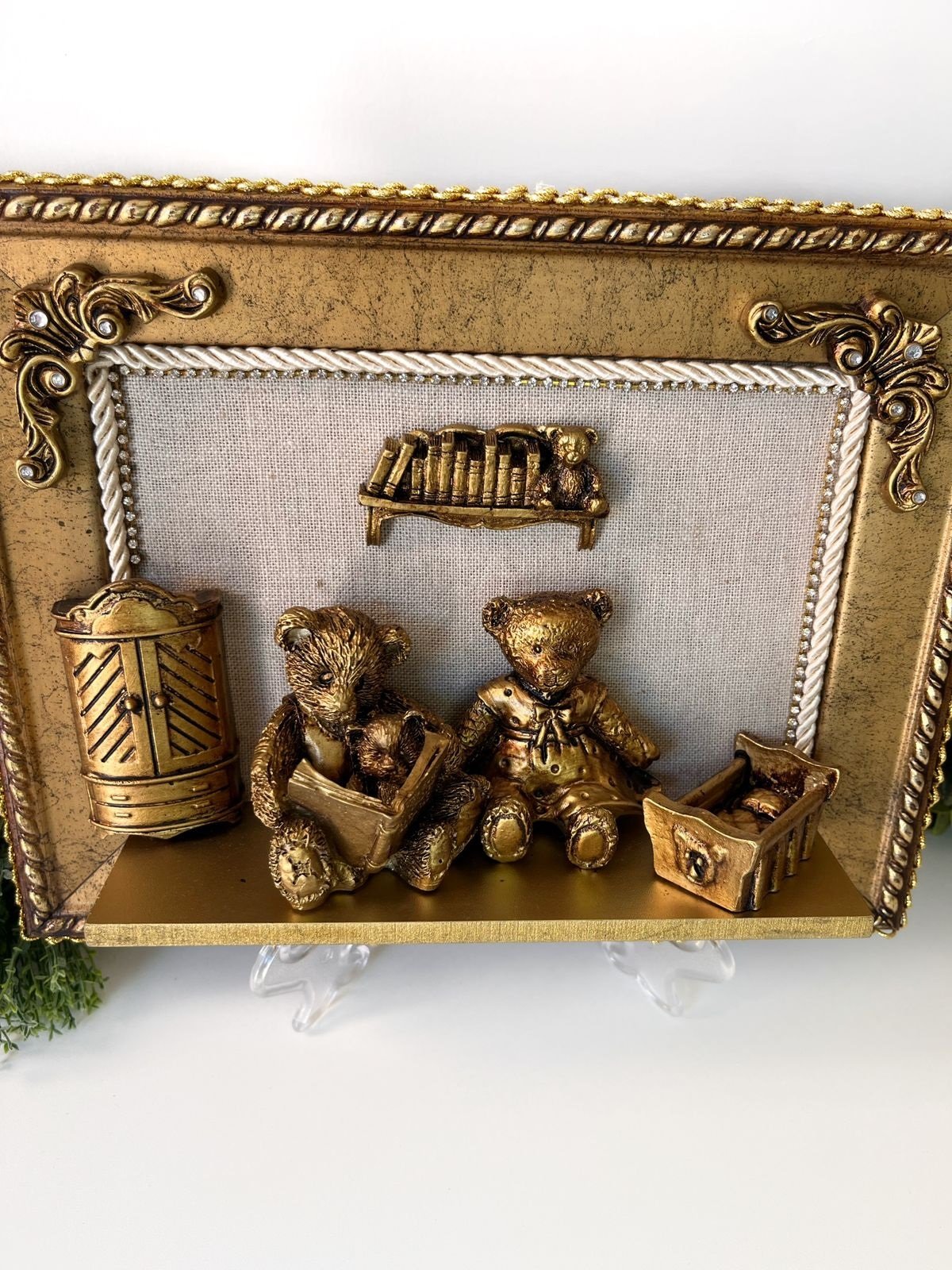 Quadrinho Decorativo Infantil Família Ursinho Luxo