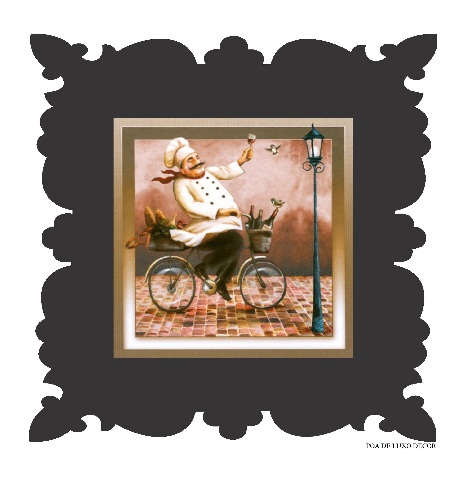 Quadro Decorativo Cozinha Gourmet Preto - Unidade