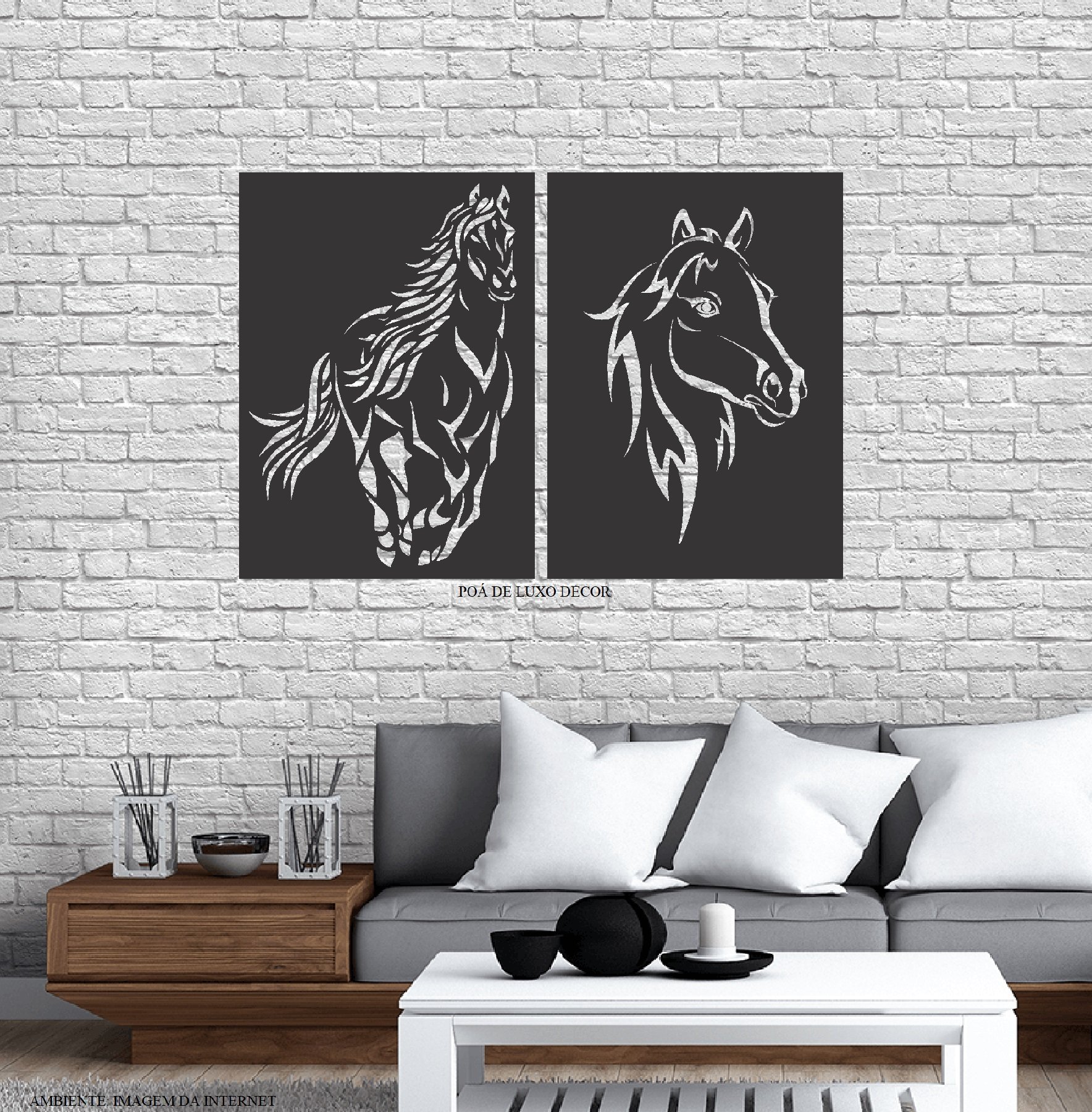 Quadros Decorativos Cavalo (Par)