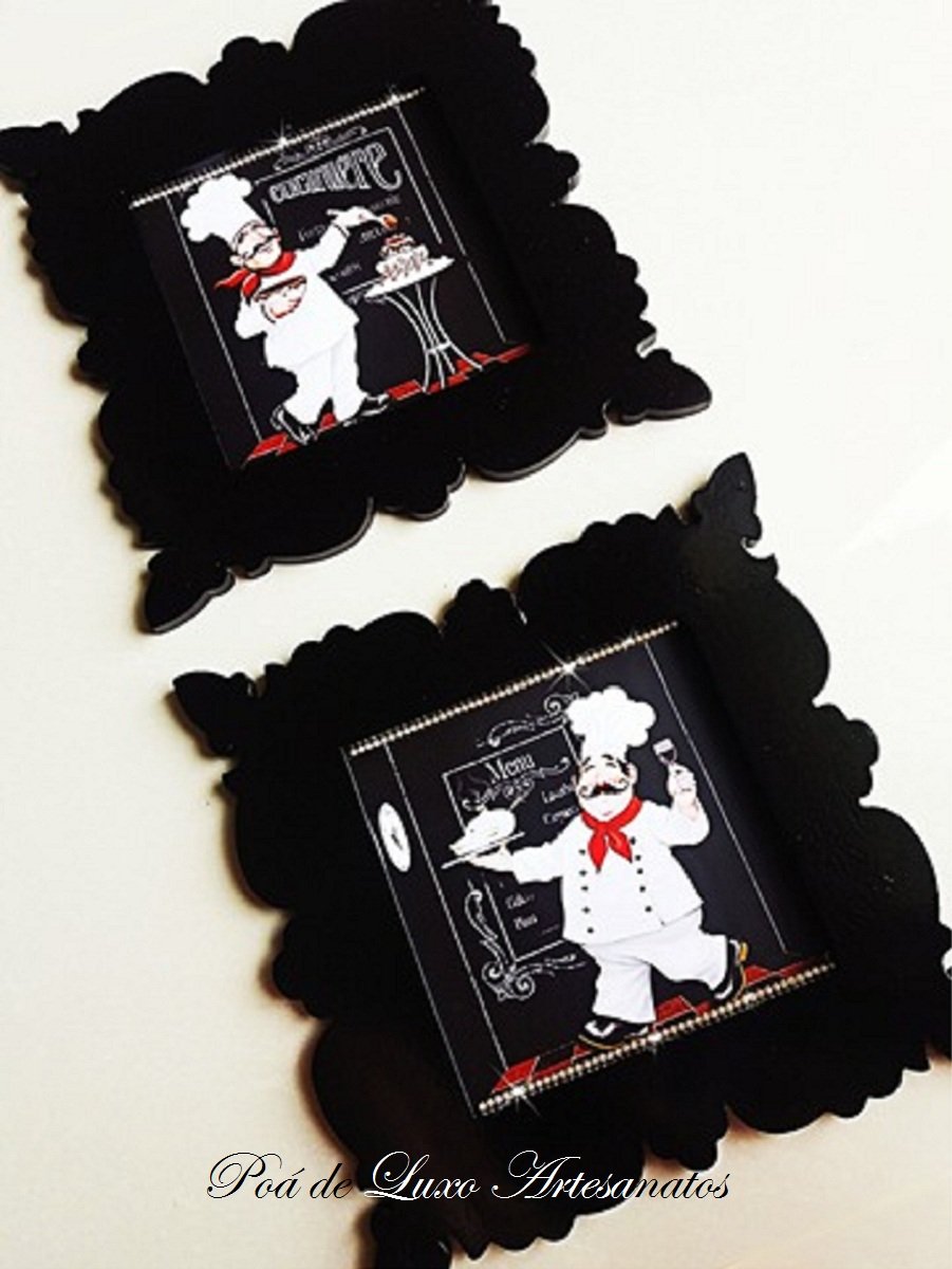 Quadros Decorativos Cozinha Gourmet Preto Par