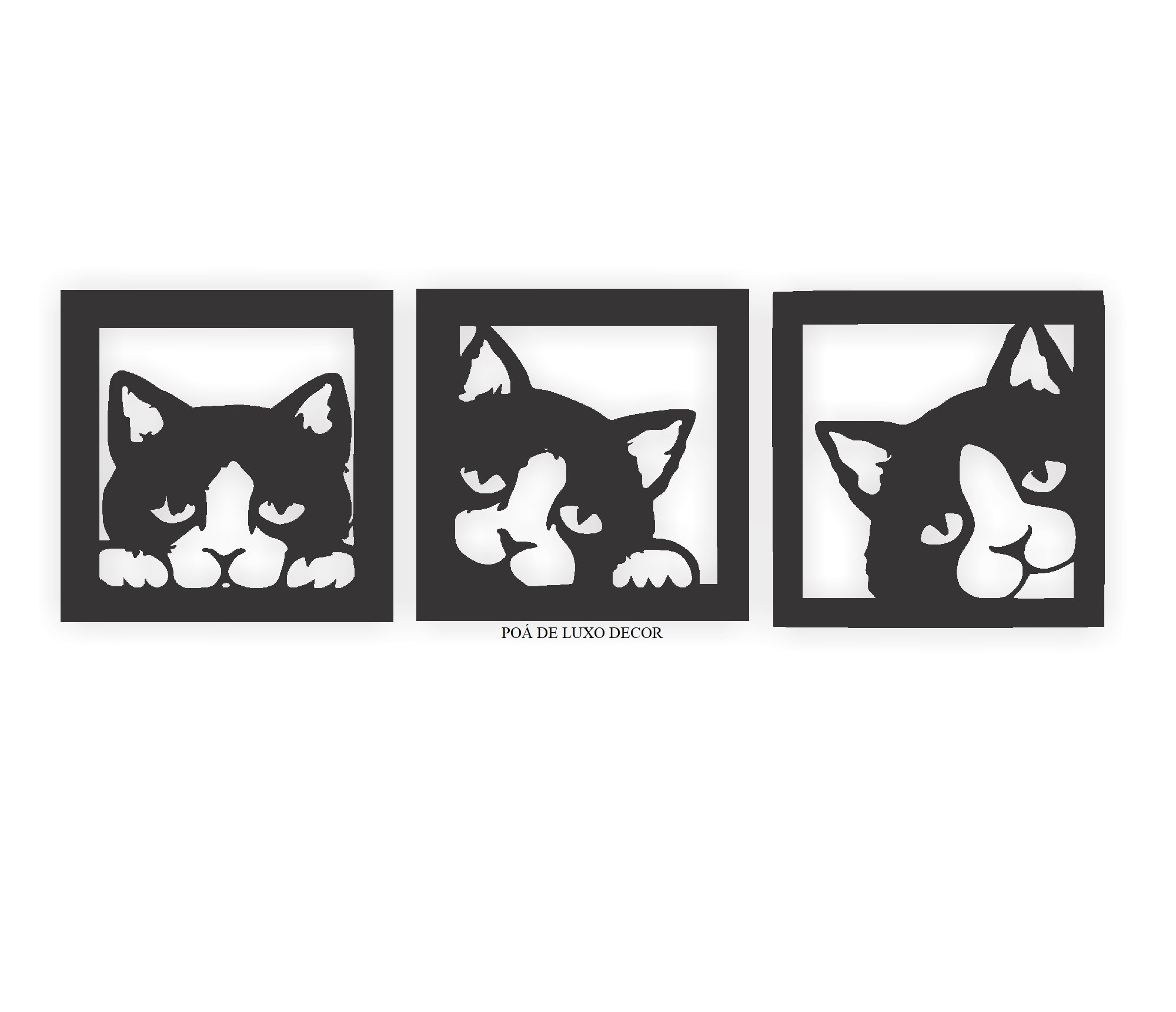 Quadros Decorativos Gatos 30x90