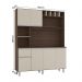 Armario Cozinha 6 Portas e 1 Gaveta Alice Amendoa/Off White