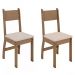 Conjunto 02 Cadeiras Estofadas Pes MDF Milano 40000 Carvalho Savana PLN