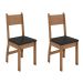 Conjunto com 2 Cadeiras Milano Carvalho e Preto