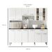 Kit de Cozinha Clara 12 Portas 1 Gaveta Branco