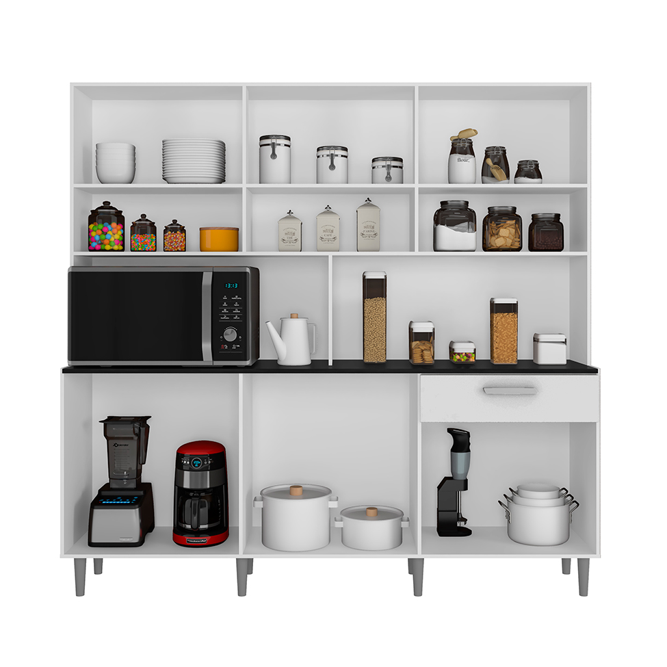 Kit de Cozinha Clara 12 Portas 1 Gaveta Branco
