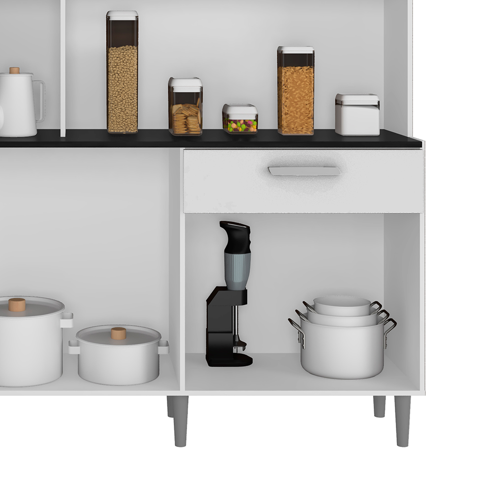 Kit de Cozinha Clara 12 Portas 1 Gaveta Branco