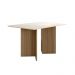 Mesa de Jantar 4 Lugares 1,36m Tampo com Vidro Napoles Carvalho Off-White