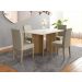 Mesa de Jantar 4 Lugares 1,36m Tampo com Vidro Napoles Carvalho Off-White