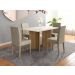 Mesa de Jantar 4 Lugares 1,36m Tampo com Vidro Veneza Carvalho Off-White