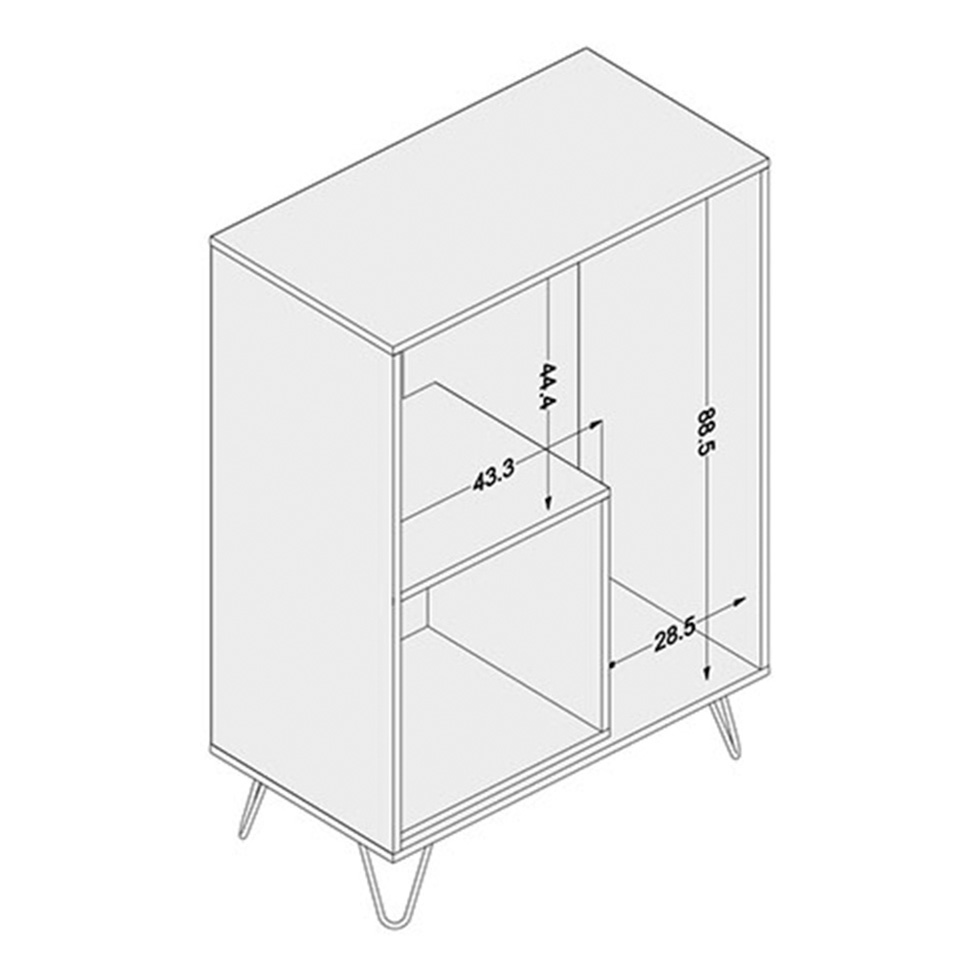 Aparador Cayman 2 PT Branco e Legno Salinas