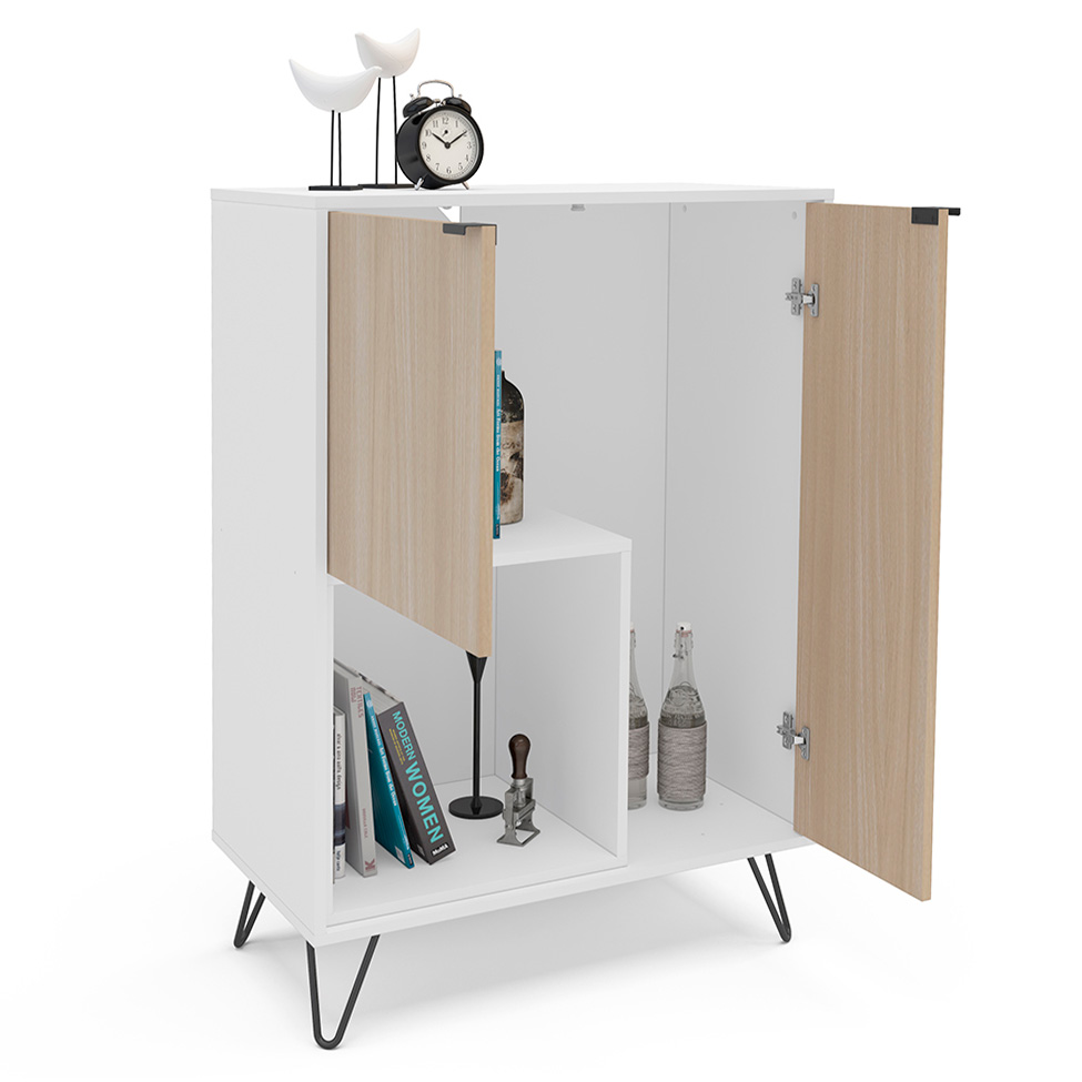 Aparador Cayman 2 PT Branco e Legno Salinas