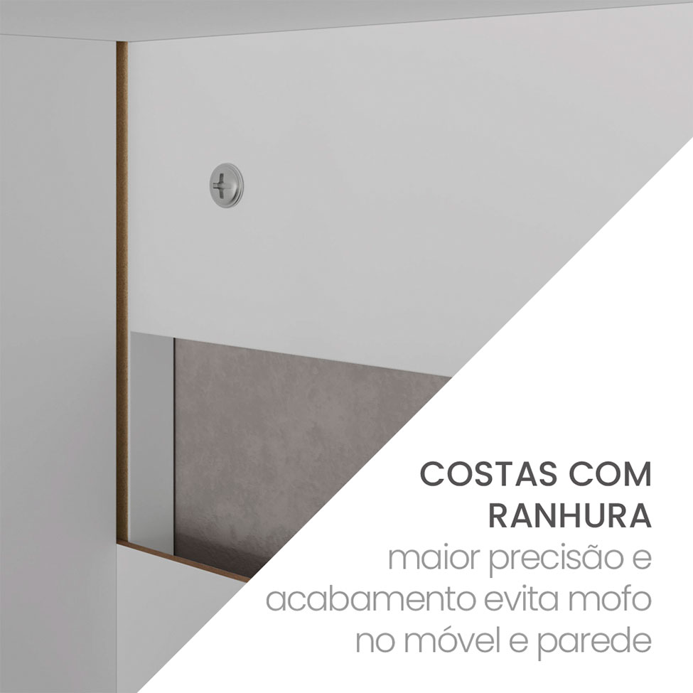 Armário Aéreo Fettuccini 1 Porta Branco e Cinza 40 cm