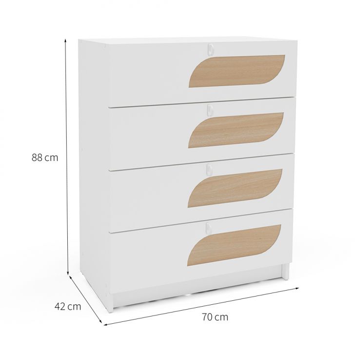 Polifurniture Compact Kitchen Storage Cabinet, White