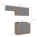Cozinha Compacta Campanele 6 Portas 3 Gavetas Castanho e Cinza