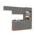 Cozinha Compacta Campanele 8 Portas 4 Gavetas Castanho e Cinza