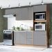 Cozinha Compacta Campanele 8 Portas 4 Gavetas Castanho e Cinza