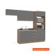 Cozinha Compacta Campanele 8 Portas 4 Gavetas Castanho e Cinza